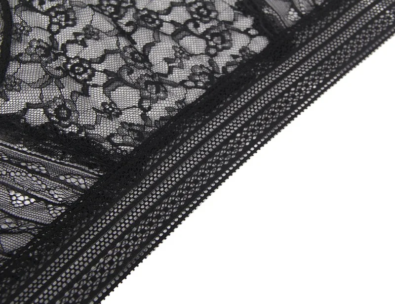 Women's Seamless Transparent Lace Embroidered High Waist Briefs