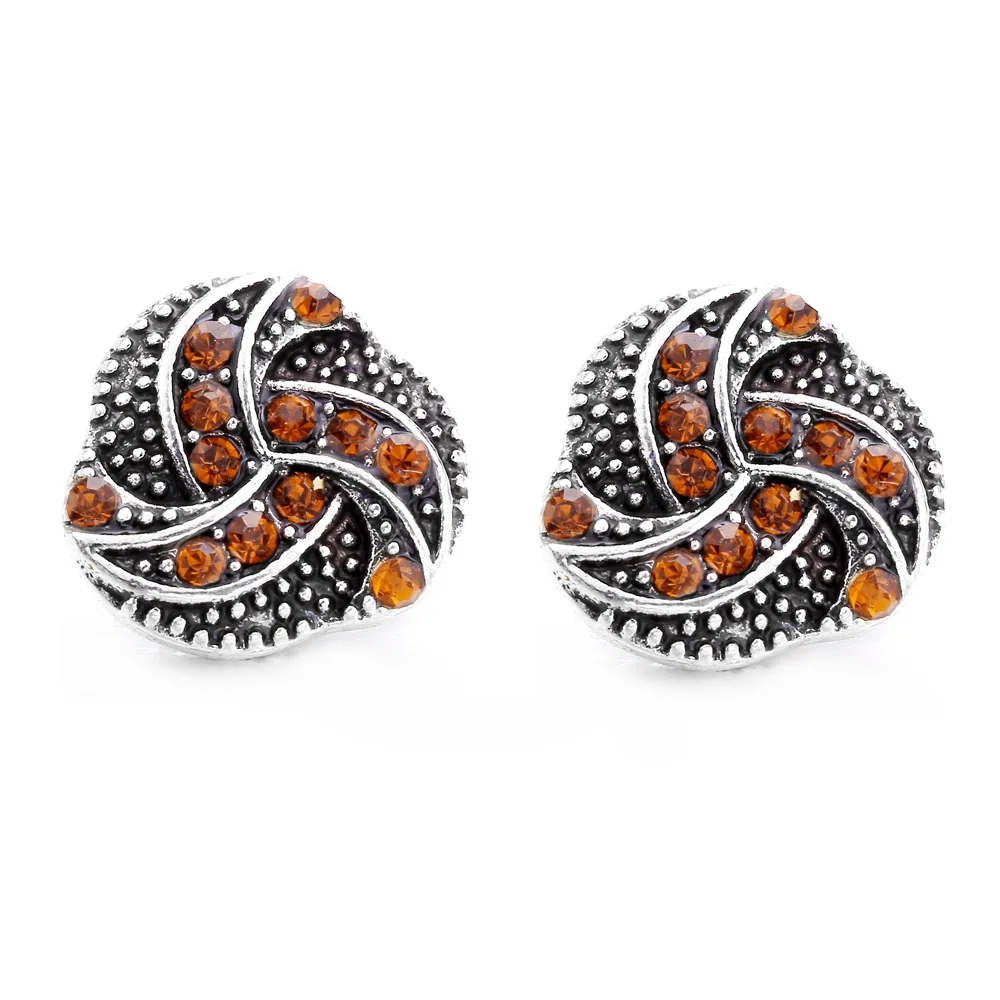 30pcs Vintage Style 12mm Snap Button Jewelry Charms Rhinestones Metal Snap Fit Snap Bracelet Necklace