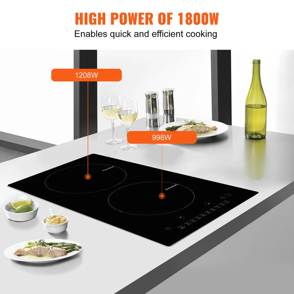 Induction 2 Burner Cooktop 1800W Digital 2 Burner Electric Cooktop