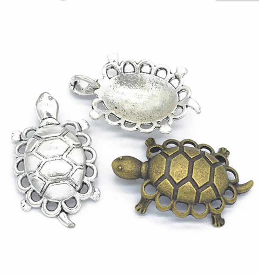 20pcs 39x25mm Charms Sea Turtle DIY Jewelry Findings 2 Colors Sea Turtle Charms F0380