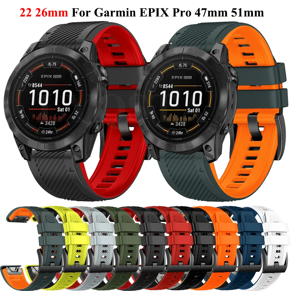 Cinturino In Silicone Quickfit 22 26Mm Per Garmin Epix Pro 47 51Mm Fenix 7X 7 Pro Cinturino Per Bracciale Garmin Fenix 6X 6Pro 5X 5 Plus