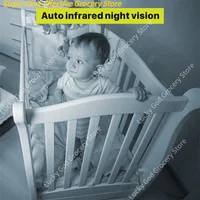 Детская 5-дюймовая видеоняня с удаленной камерой с поворотом и наклоном и масштабированием и аудио. Двусторонний разговор, режим VOX, колыбельные, детский телефон — изображение 4