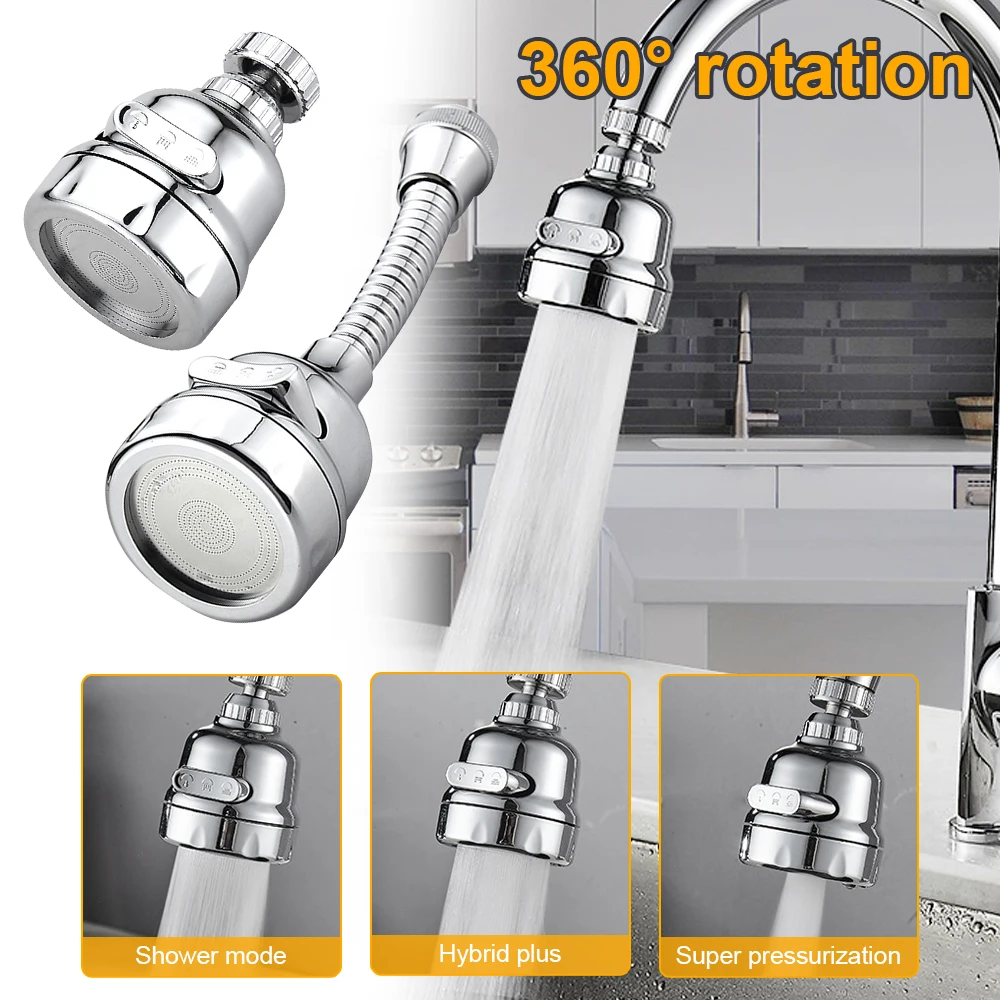 360 Degree Rotatable Kitchen Faucet Head Extender Sink Faucet Filter