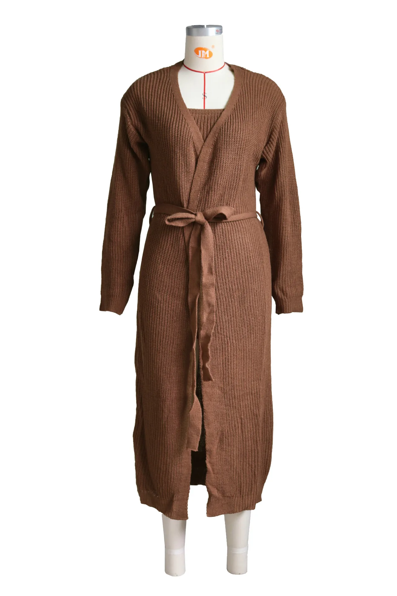 Women Knitted Loungewear 3 Piece Set Tube Top+Drawstring Shorts+Long Sleeve Cardigan Fall Winter Pajamas Loungewear Women Sets