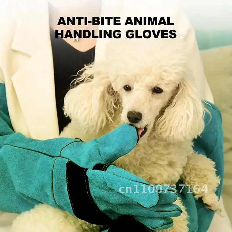 Anti-bite Safety Bite Gloves For Catch Dog Cat Reptile Animal Ultra Long Thickened Cowhide Pets Grasping Biting Protective Glove