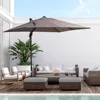 8FT Cantilever Patio Umbrella, Square Outdoor Offset Umbrella with 360° Rotation, Aluminum Hanging Umbrella with 3-Posi 6