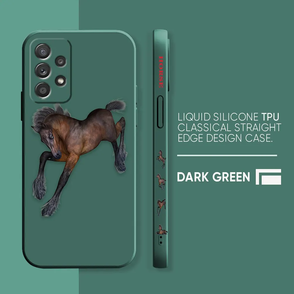 thumbnail image 1 of Funda para Samsung Galaxy A91 A73 A72 A71 A52 A51 A33 A31 A02S AO3S 4G 5G Color líquido funda de silicona caballos al galope, 1 of 5