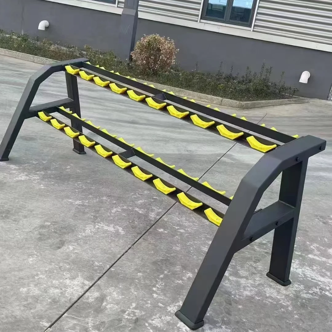 מדף אחסון מתקפל לציוד ספורט ביתי 3 רמות 2 רמות מערכת משקולות מרובות 10 זוגות