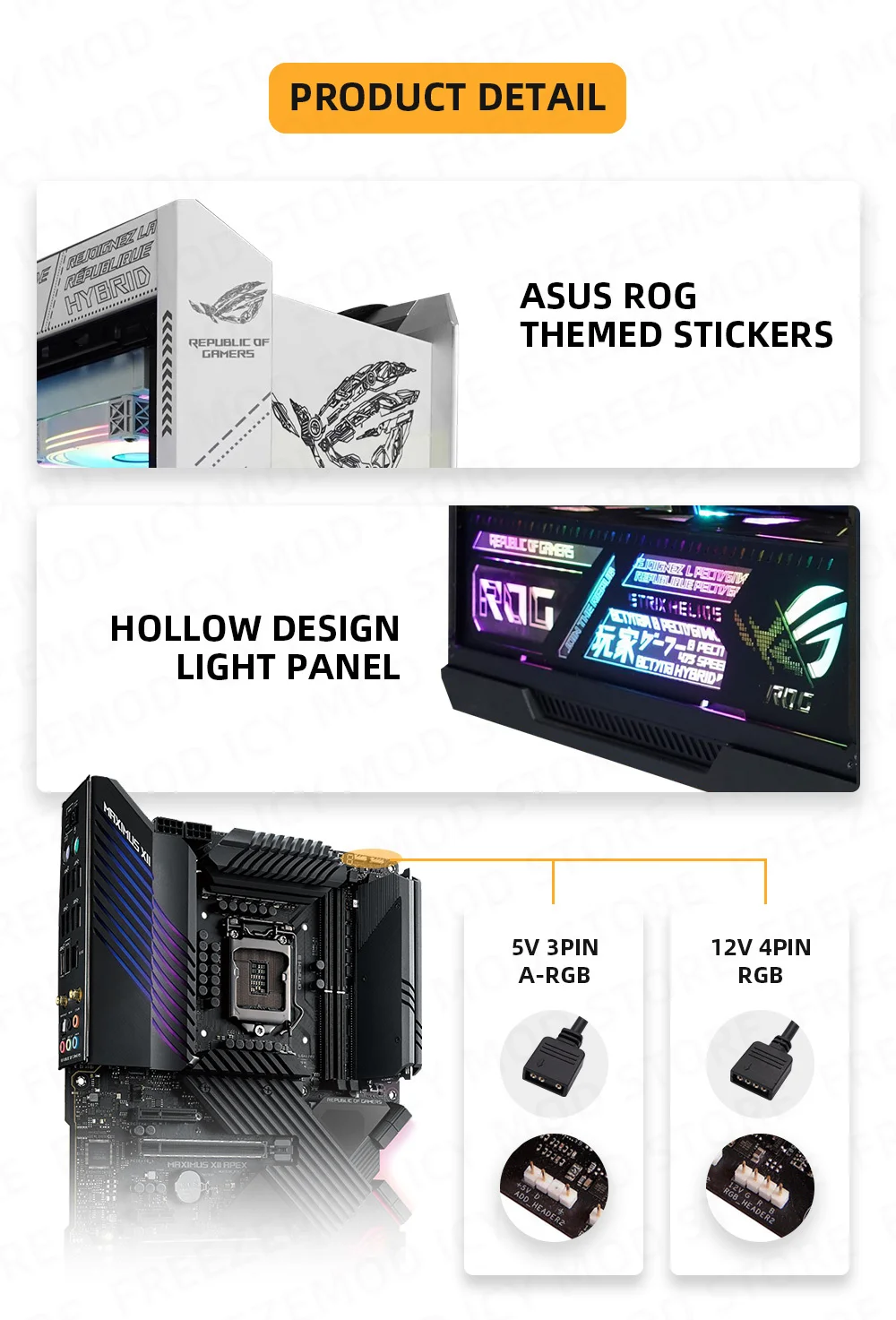 argb mod combo diy srtix decoração gabinete reequipamento gabinete gamer