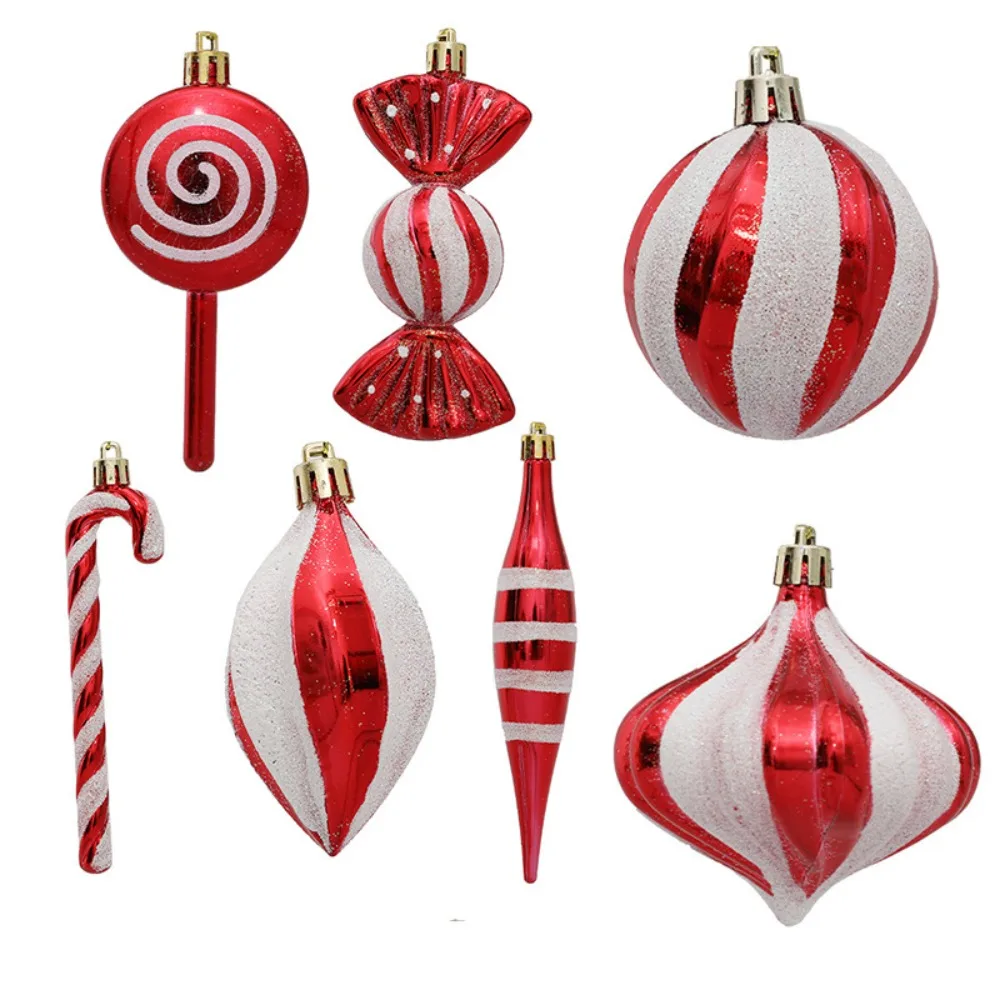 

14Pcs Candy Christmas Tree Decoration Props Gift Box Crutches Christmas Ball Pendant Boot Christmas Photo Booth Prop Party