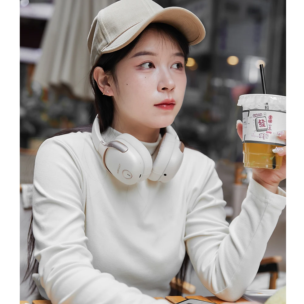 ACEFAST 하이브리드 ANC 액티브 노이즈 캔슬링 헤드폰, 무선 오버 이어 블루투스 이어폰, 50H 재생 시간, 3D 오디오, 고해상도 사운드