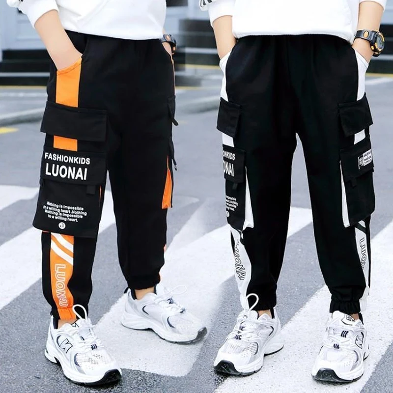 

Boys Pants Kid Pants for Boys Cargo Pant Casual Multi-Pocket Sports Pants Spring Autumn Teenage Boys Clothing Long Pants