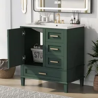 30" Bathroom Vanity, Modern Bathroom Cabinet with Sink Combo Set,Bathroom Storage Cabinet with a Soft Closing Door and 3 Drawers 1