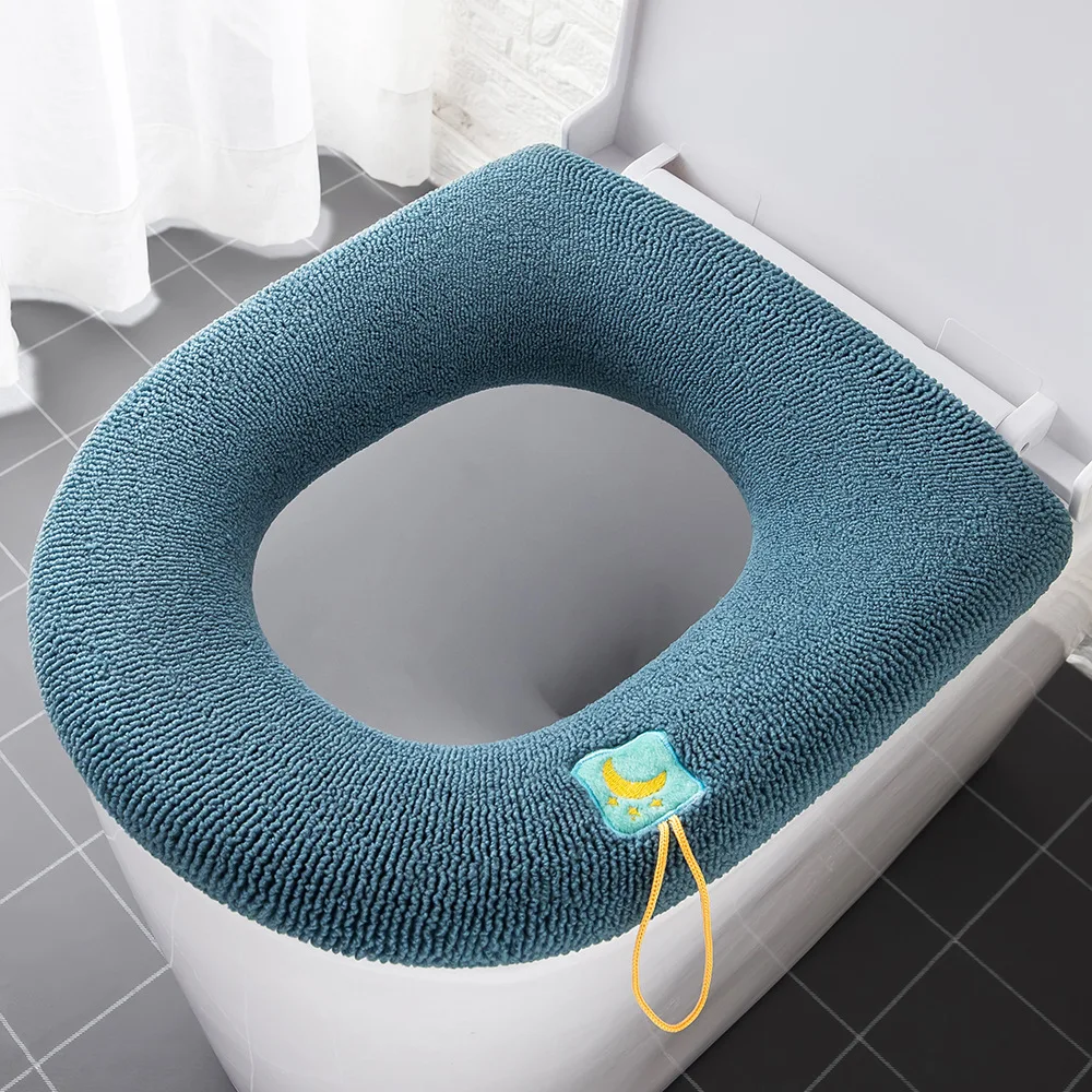 Toilet Seat Cover Mat Bathroom Toilet Pad Cushion with Handle Thicker Soft Washable Closestool Warmer Accessories 2
