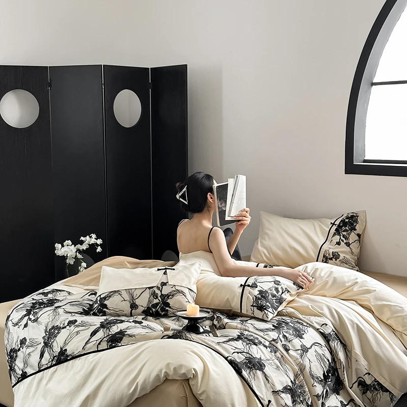 

Комплект постельного белья из 100% хлопка, Королевский размер, пододеяльник/одеяло, Комплект постельного белья, подушки для кровати, комфорт для взрослых