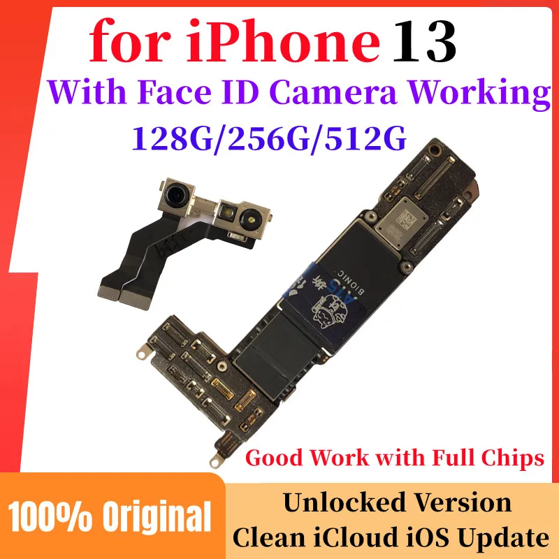 Iphone Motherboard Mobile Motherboard Cell Phone Parts Original Motherboard For iPhone 13 Pro max Main board With Face ID Unlocked Logic Board With Full Chips for iPhone13 5G tested
