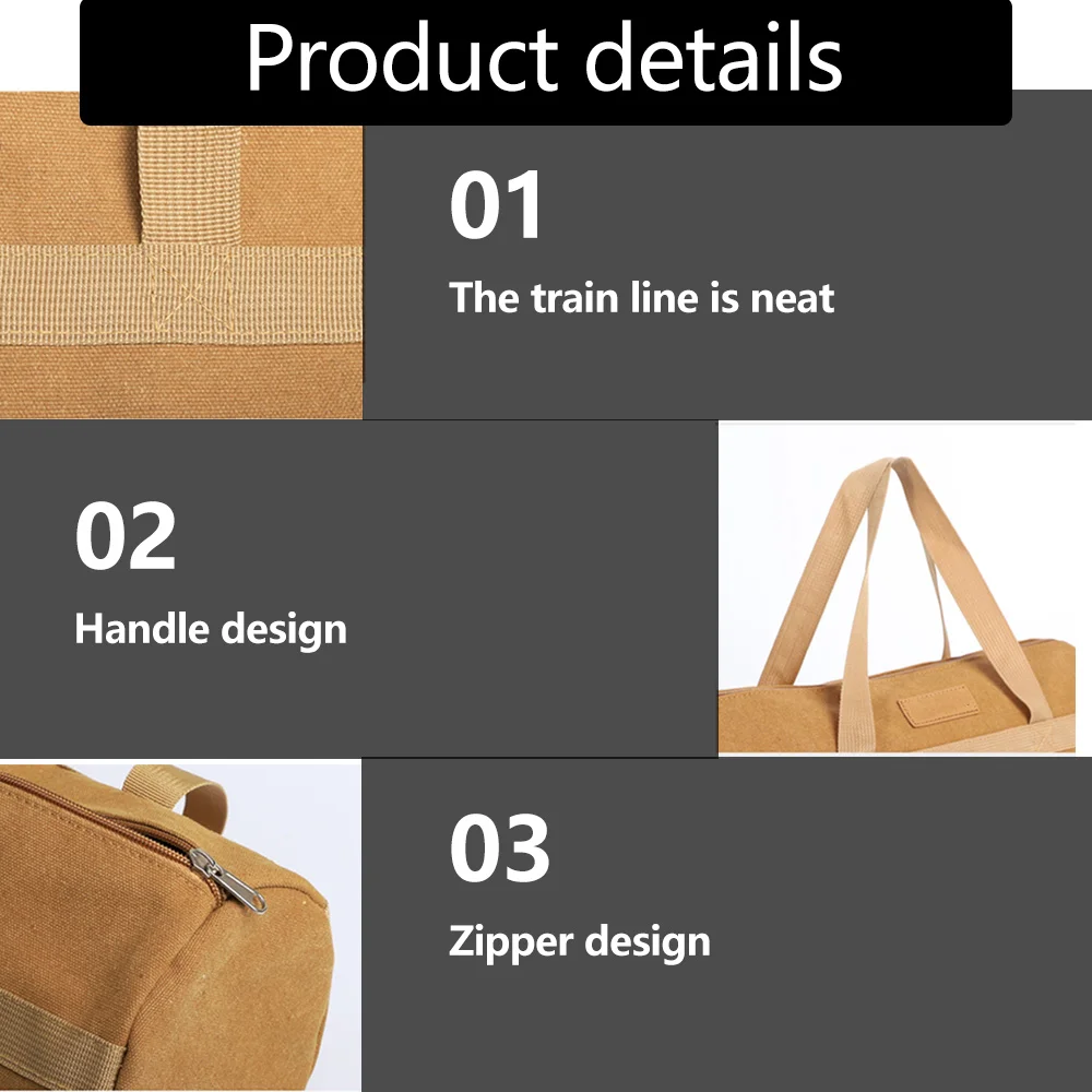 Cylindrical Handheld Storage Bag Large Capacity Thick Hammer Tent Ground Nail Wind Rope Bag Miscellaneous Tool Bag 6