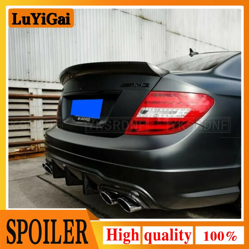 

Используйте для Benz C Class W204 спойлер 2007-2014 лет купе 2-дверный AMG Настоящее углеродное волокно заднее крыло V Style Аксессуары глянцевый черный