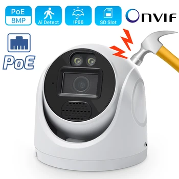 POE 4K 8MP IP Camera Outdoor Wide Angle 2.8mm Audio Onvif H.265 AI Humanoid detection Home CCTV Surveillance Camera SD Card Slot 1