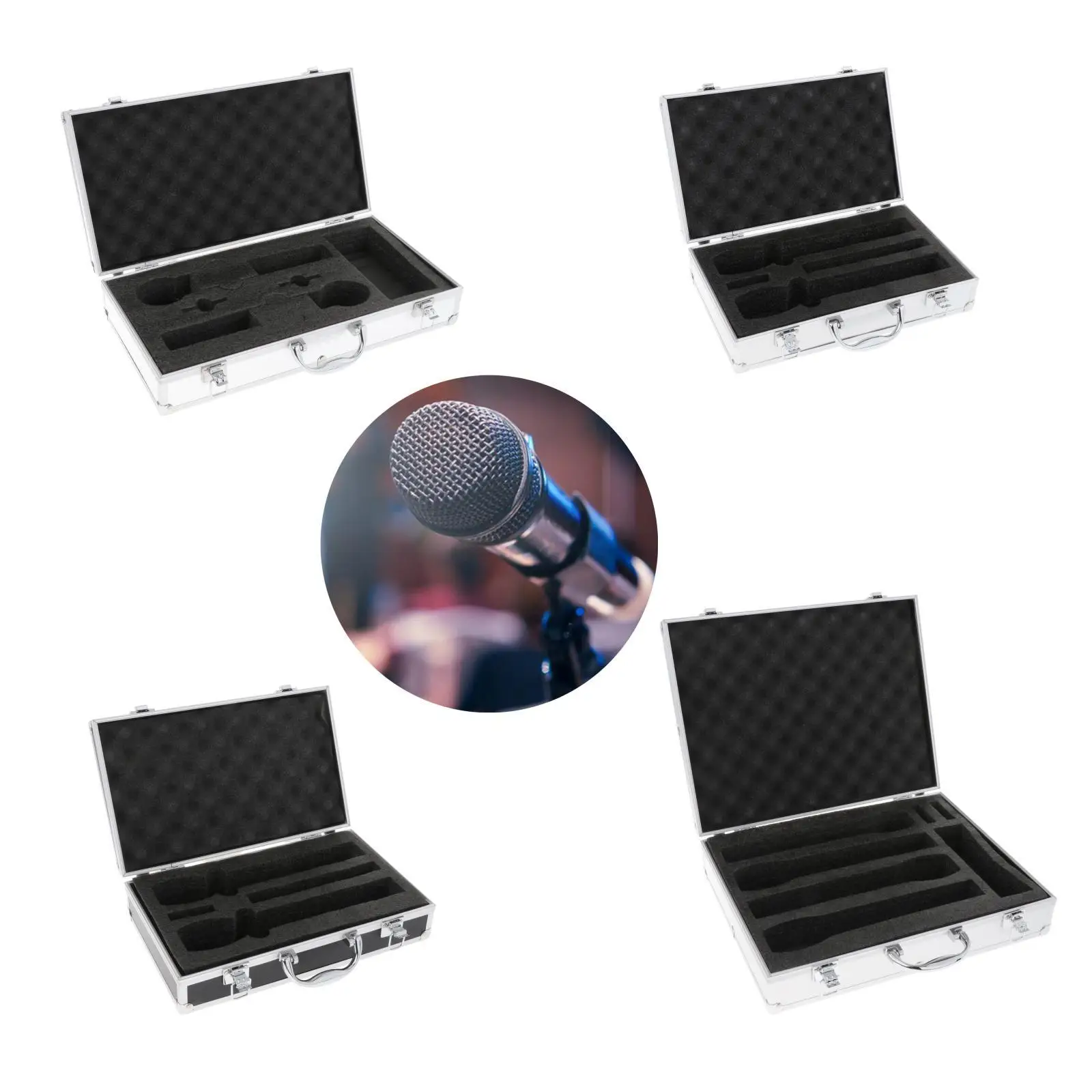 

Microphone Carry Case Mic Carrying Case for Control Room Live Broadcast