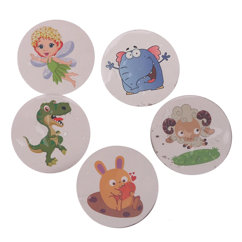 1세트 색상 변환 화장실 스티커 열변색 화장실 스티커 소변기 훈련 방수 색상 변환 스티커 어린이용 변기