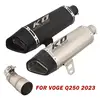 Slip On For QJMOTO Fortess 350 2023 Motorcycle Exhaust Pipe Muffler Mid Link Connect Tube Silencer Stainless Steel