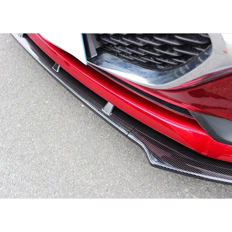 마쯔다 3 세단 2017-2018 블랙 카본 ABS 프론트 범퍼 립 스포일러 바디킷 3PCS 범퍼 보호