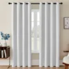 1Pcs Burgundy Linen Fabric 100% Blackout Curtains Solid Color Grommet Top Insulate Window Curtains for Home Living Room 6