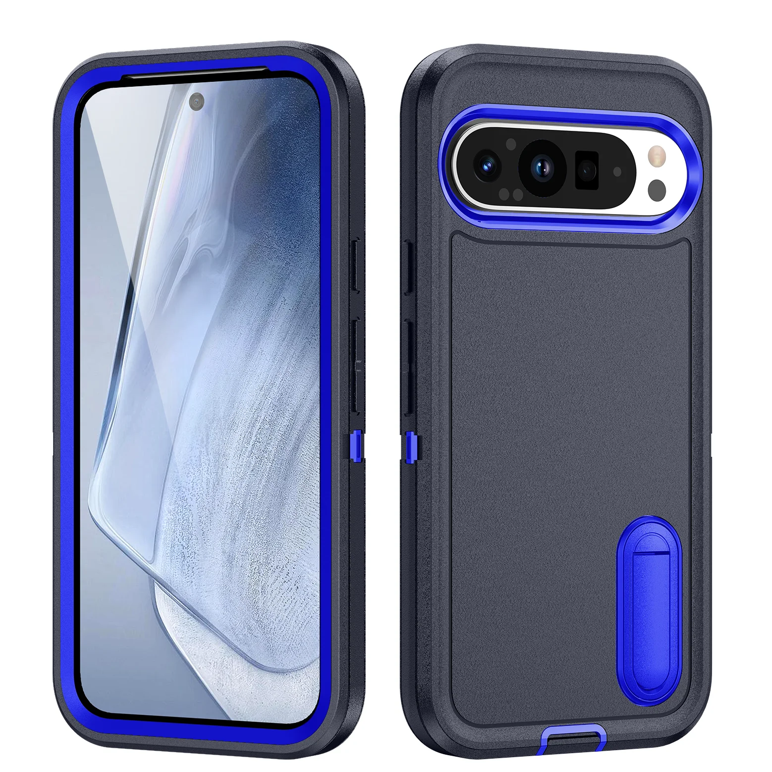 Ultimate Shockproof Hybrid Case with Hidden Stand Holder and Dual-Layer Bumper