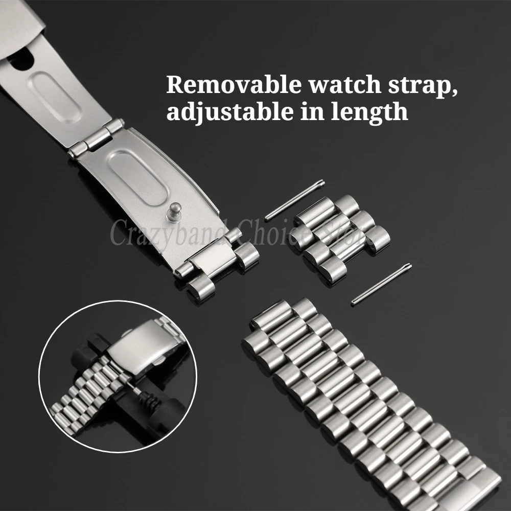 Elegant Solid Stainless Steel Women's Watch Band Bracelet - Versatile Sizes & Premium Wristbelt Design