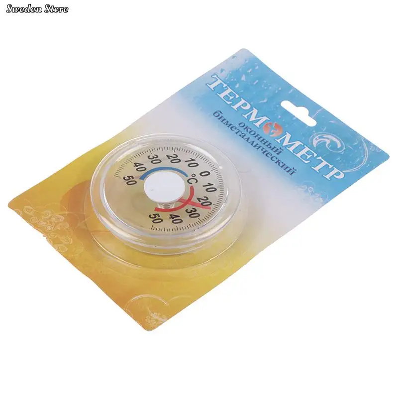 1pcs Round Plastic Thermometer Outdoor Door Window Pointer Type Cold And Heat Watch