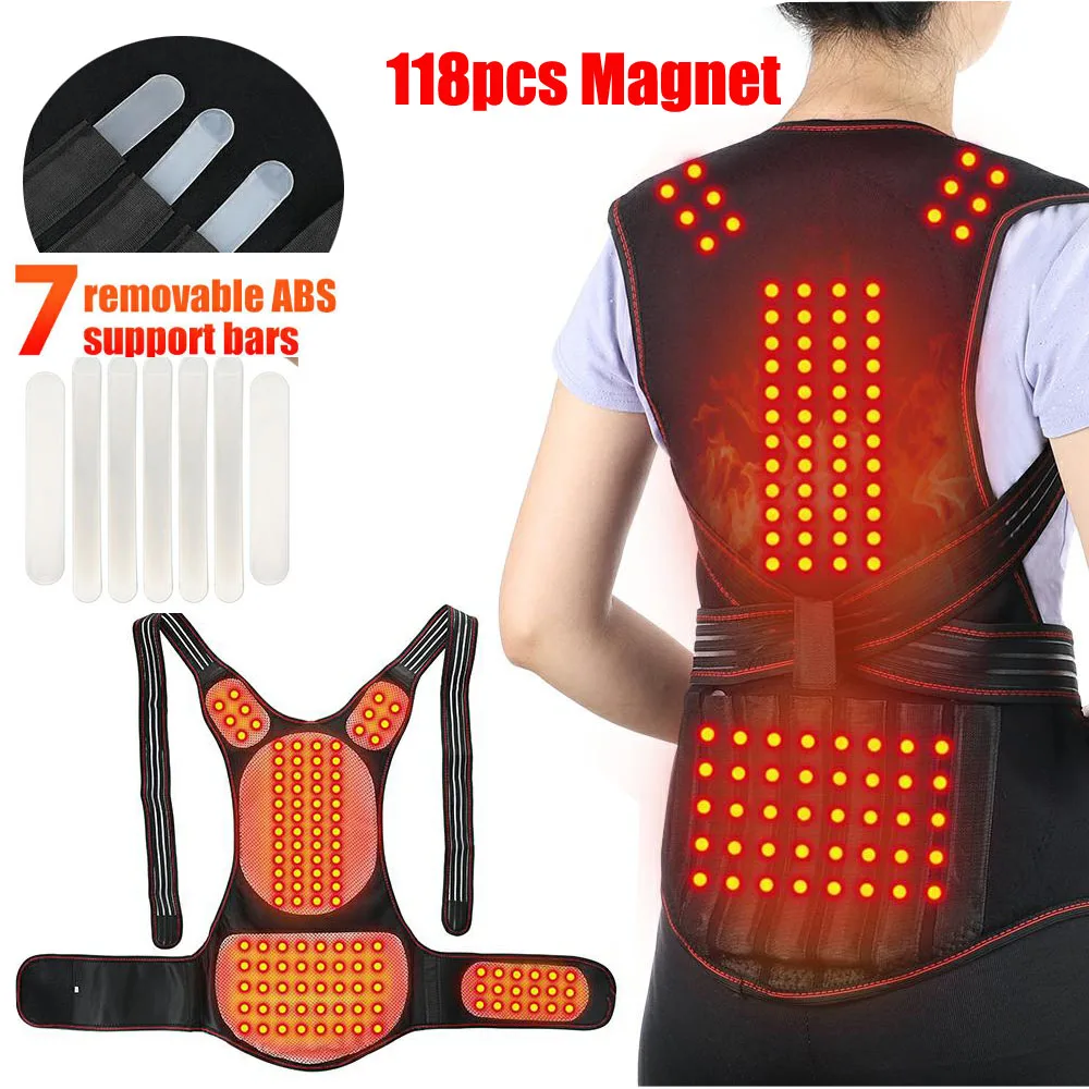 

Self-heating 118pcs Magnetic Therapy Waist Back Shoulder Posture Corrector Spine Lumbar Brace Back Support Belt Pain Relief