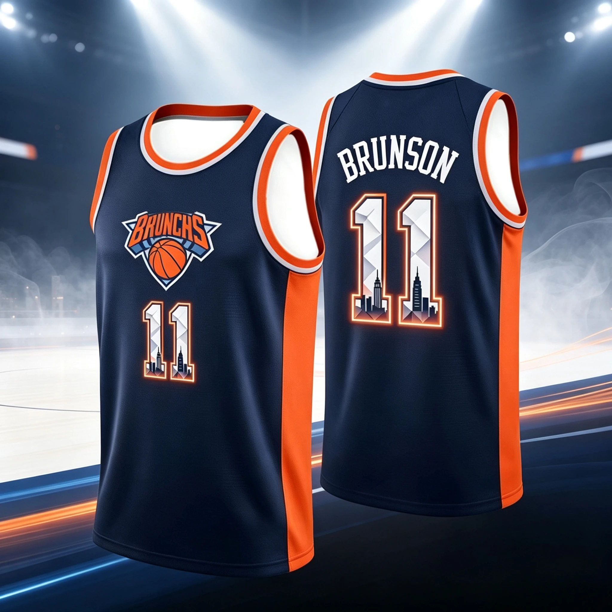 2026–27 New York Trikot Finals Champions Style Brunson # 11 Städte # 32 Brücken # 25 Anunoby # 8 Hart # 3 Basketball-Trikots für Fans