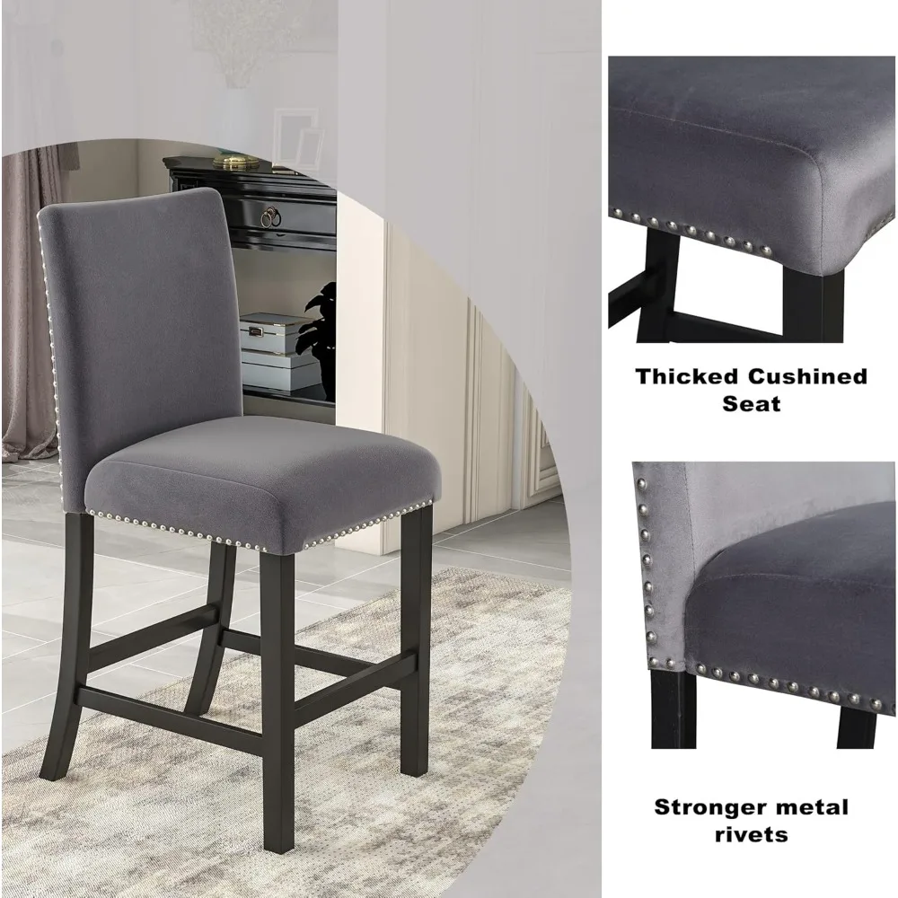 Dining Table Set for 4 Counter Height Dining Table Set 5 Piece Room Set for Kitchen and Living Room Furniture