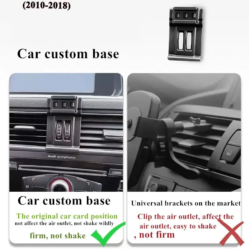 Phone Holder Wireless Charger Car Cell Mobile Phones Mount Navigation Bracket GPS Support 360 Rotating 2010-For Audi Q5