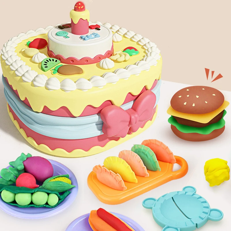 DIY Plasticine for Children Modeling Polymer Clay Baking Sets Mat Candy Cake Kitchen Pretend Play Toy Girl Kid Birthday Gift 4