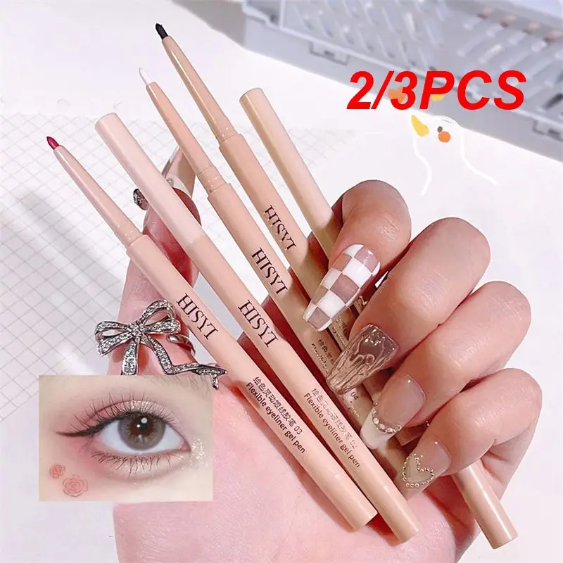 

2/3PCS Eye Liner Waterproof Eyeliner Gel Pen Ultra-slim Cosmetics Eyeliner Smooth Quick-drying