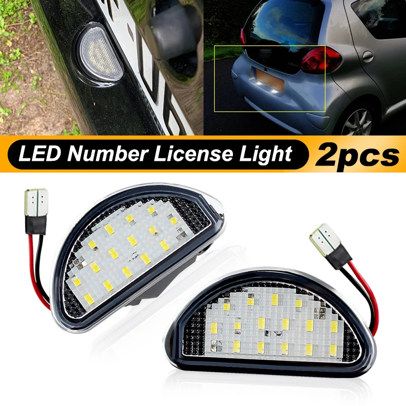 Citroen C1 Toyota Aygo Number Plate Bulb Replacement 2PCS Car LED
