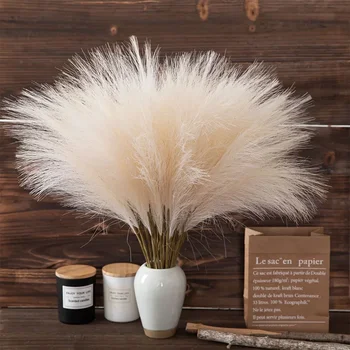 55 CM 5 PZ Soffici Erba di Pampa Boho Decor Fiore Pianta Finta Reed Simulato Festa di Nozze Di Natale Decorazioni Per La Casa Fiore Artificiale 1