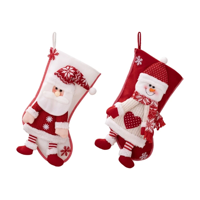 

Christmas Tree Candy Bag Stocking Pendant Santa Snowman Hanging Ornament