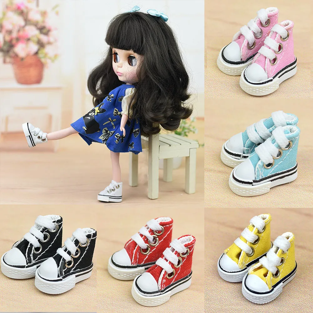 3.5CM Doll Shoes Blyth Shoes Canvas Shoes For BJD Dolls Sneakers Shoes Boots Mini Shoes Dolls Accessories Fashion Casual Shoes