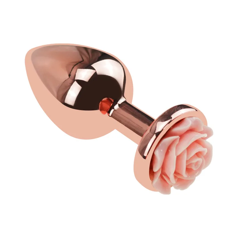 Rose shaped anal plug held in hand