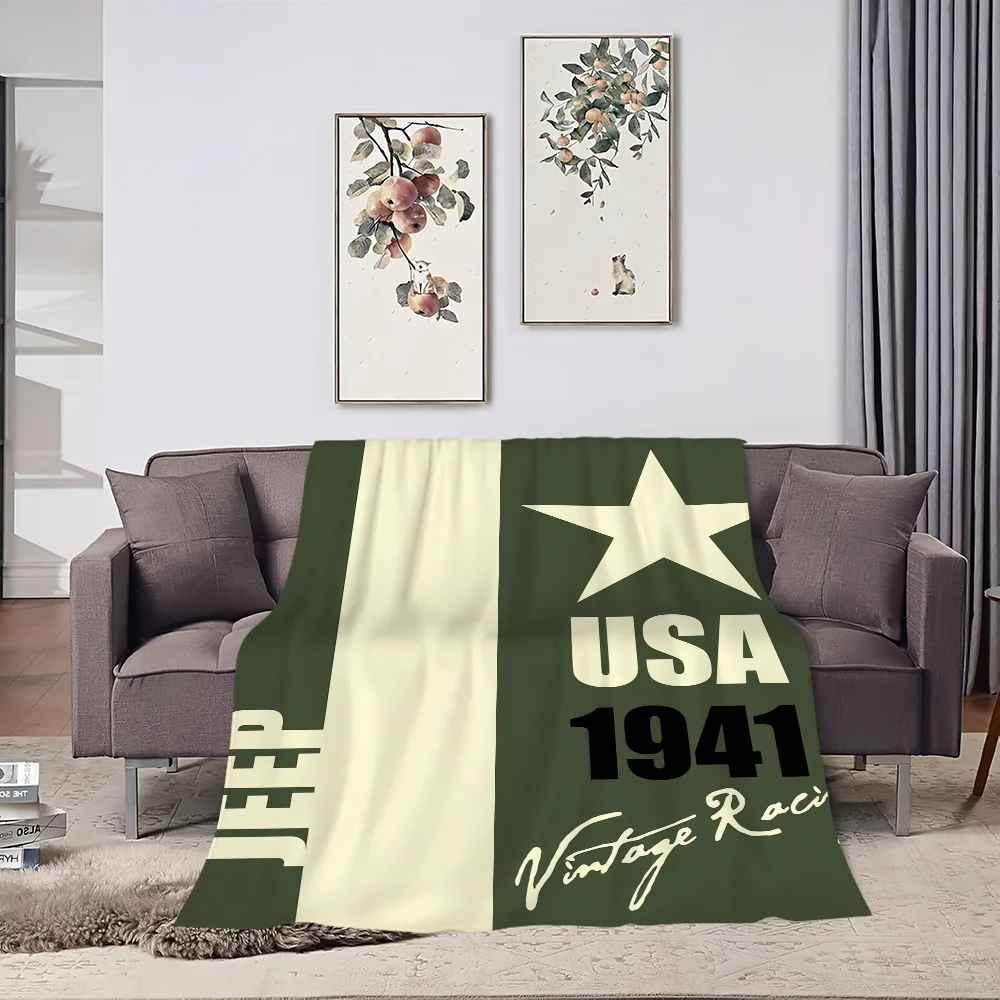 Fashion Racing Cras J-Jeep Blanket Skin friendly comfort warm soft plush blanket suitable sofa living room office bedroom 3