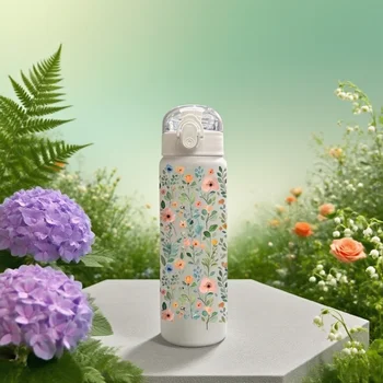780ml 3D Printed Cute Cartoon Water Bottle Leakproof Plastic Straw Cup Portable Outdoor Large Capacity Sports Water Bottle 1