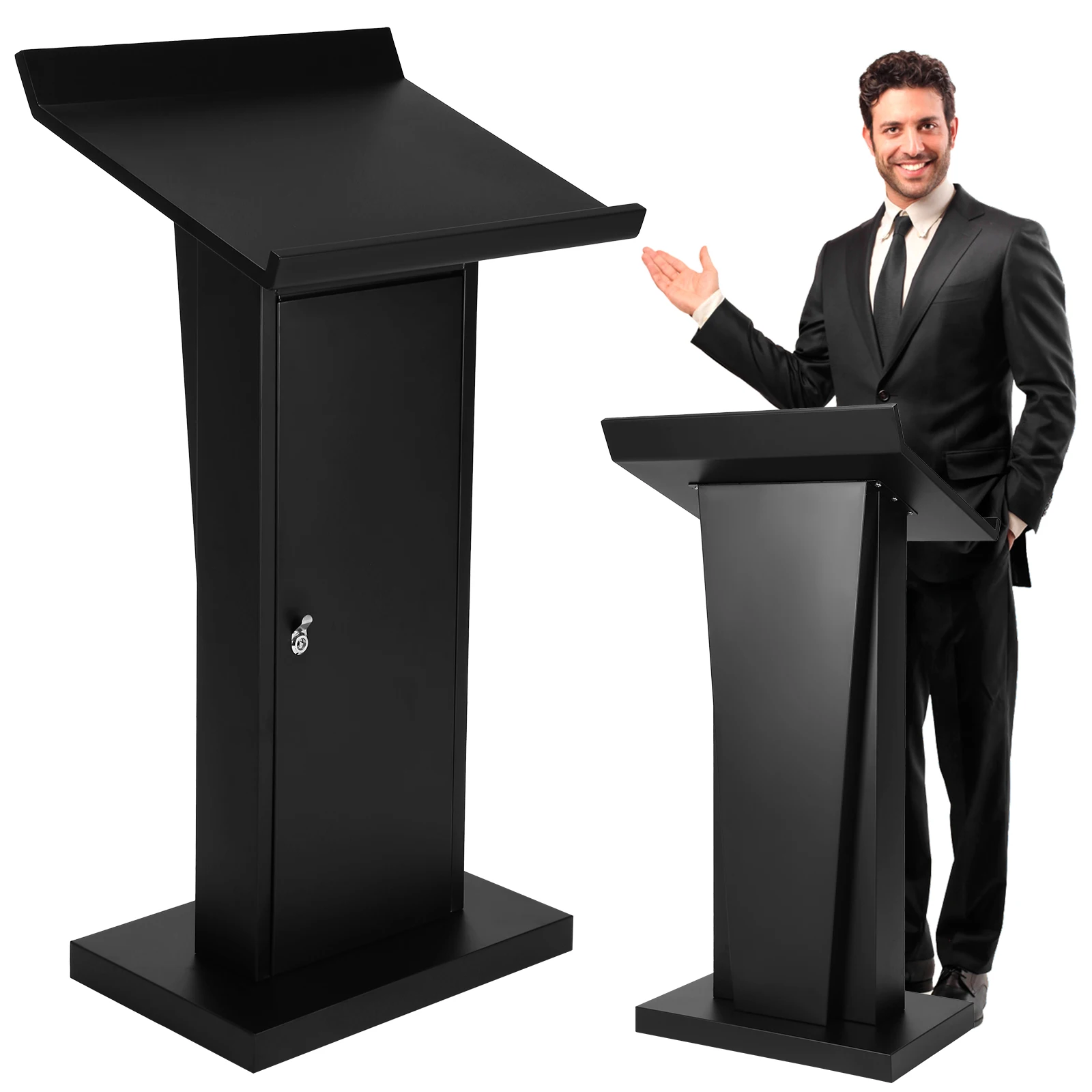 Profession Podium Stand Multi-Purpose Office Reception Table Large Capacity Modern Reception Table for Church School Office Home