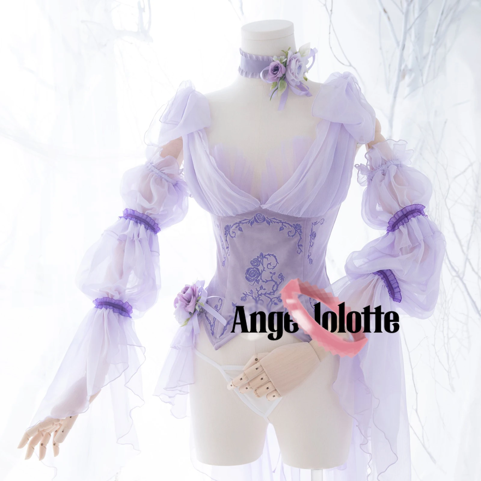 

Sexy Fairy Tale Style Hollowout Lingerie Set Women Sleeping Beauty Cosplay Costume Lolita Hot Uniform Erotic Underwear Wed Dress