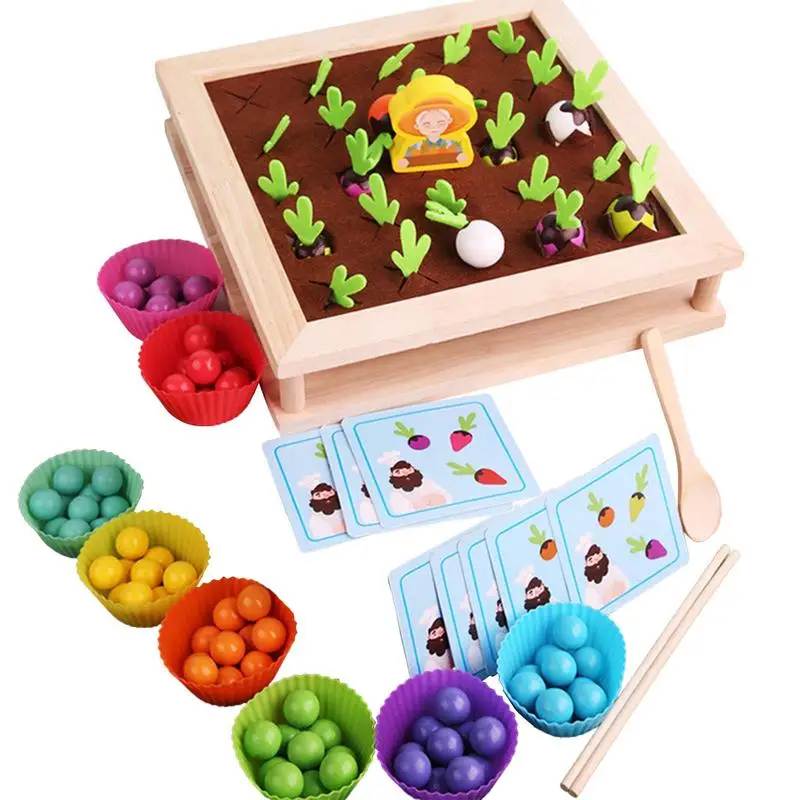 

Carrot Harvest Game Fine Motor Skills Memory Game Montessori Toy Shape & Size Sorting Matching Fun Vegetables Toy For Toddler Bo