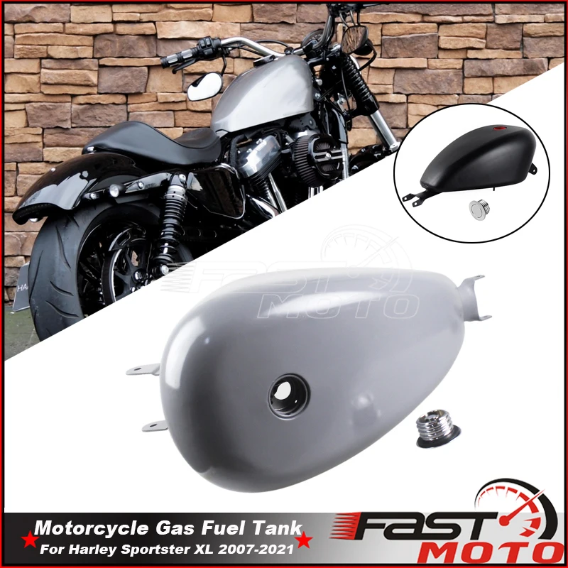 Motorcycle Retro Oil Gas Fuel Tank 20L 5.28 Gal Fit For Harley Sportster  Iron XL 883