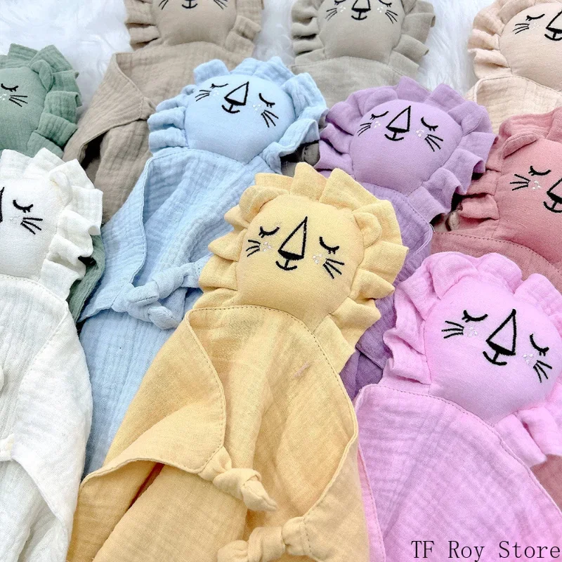 Baby Comforter Cute Baby Rabbit Cat Muslin Towel Soft Cotton Sleeping Dolls Soothing Cloth Blanket Newborn Appease Towel Bibs cotton towel,cotton muslin blanket,cotton blanket,swaddle blanket,cotton swaddle,cotton gauze blanket