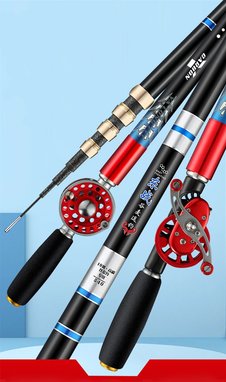 Mehrere Positionierung Hohl Angelrute 7H 19 Melodie Super Hard Power Hand Rod High Carbon Kurzen Abschnitt Fisch Pole canne eine Peche – Detail 1